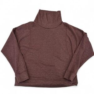 Avia Cowl Neck Sweat Shirt Pink Burgundy Stretch Long Sleeve Top Soft Small
